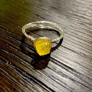 Yellow crystal bead